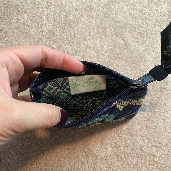 Vera Bradley coin purse, navy blue with flowers - Picture 2 of 3